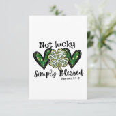 Nicht glücklich, einfach gesegnet Lucky Charm St P Dankeskarte (Stehend Vorderseite)