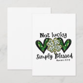 Nicht glücklich, einfach gesegnet Lucky Charm St P Dankeskarte (Vorne/Hinten)