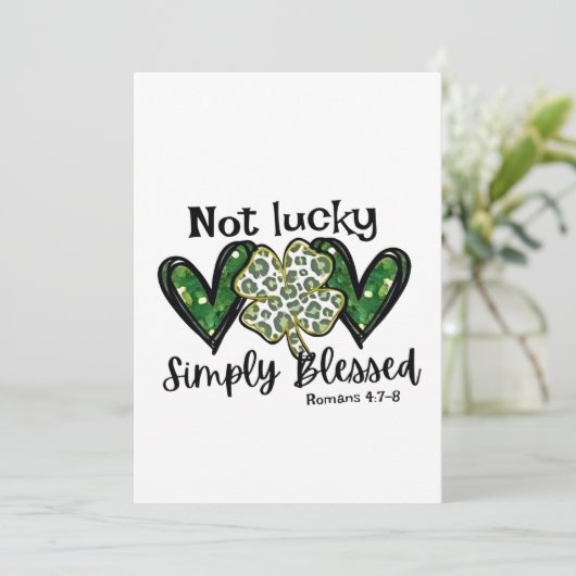 Nicht glücklich, einfach gesegnet Lucky Charm St P Einladung (Stehend Vorderseite)