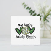 Nicht glücklich, einfach gesegnet Lucky Charm St P Einladung (Stehend Vorderseite)