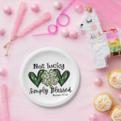 Nicht glücklich, einfach gesegnet Lucky Charm St P Pappteller (Party)