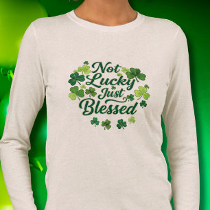 Nicht Glücklich, einfach Gesegnet Shamrock St. Pat Tri-Blend Shirt