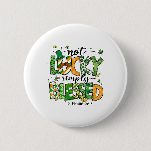 Nicht glücklich einfach gesegnet St Patricks Day F Button (Vorderseite)