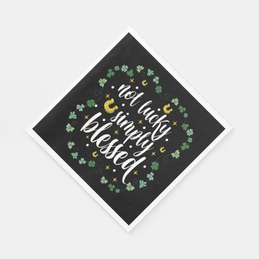 Nicht glücklich, einfach gesegnet St Patrick's Day Serviette (Ecke)