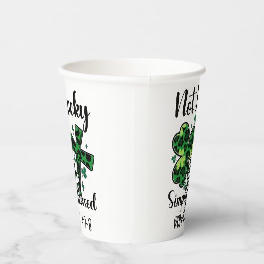 Nicht glücklich, nur gesegnet pappbecher (Rechts)