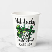 Nicht glücklich, nur gesegnet pappbecher (Vorderseite)