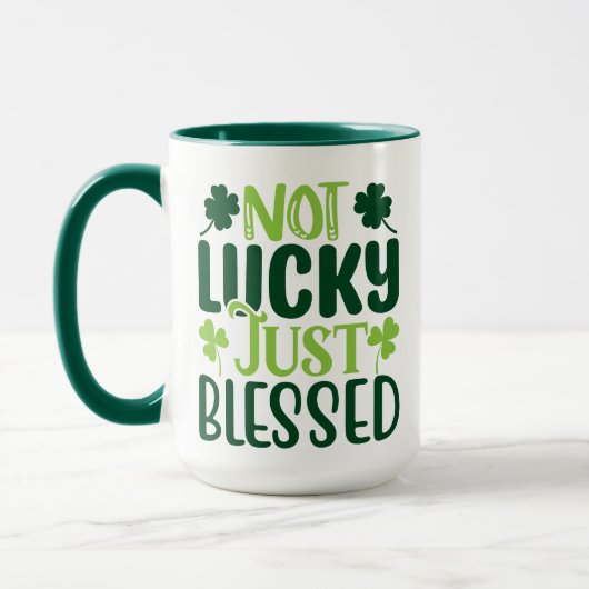 Nicht glücklich, nur gesegnet St Patrick's Day Tasse (Links)