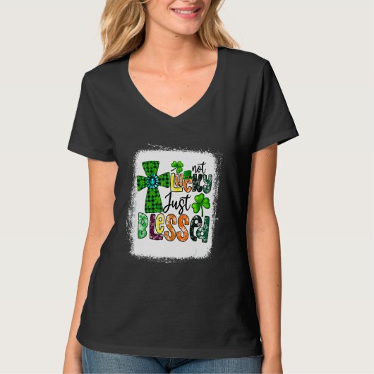 Nicht glücklich, sondern gesegnet St. Patrick's Da T-Shirt (Vorderseite)