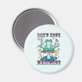 Nicht hassen, meditieren - Frosch und Blume mediti Magnet (Vorderseite/Rückseite)