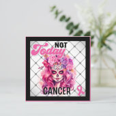 Nicht heute _ Brustkrebs Feiertagskarte (Stehend Vorderseite)
