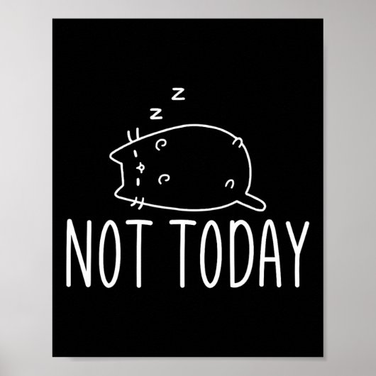 Nicht heute Crazy Cat S Graphic Niedlich Funny Poster (Vorne)