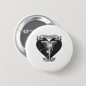Nicht heute Cupid Arrow Shot Tattoo Style Gray Ant Button (Vorne & Hinten)