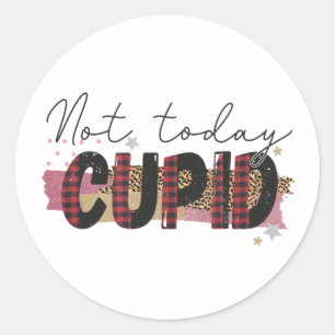 Nicht heute Cupid Funny Galentine Runder Aufkleber