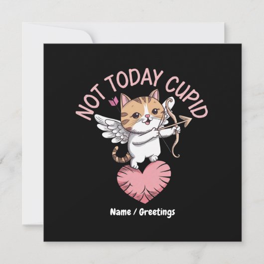 Nicht heute Cupid Funny und Niedlich Anti-Valentin Einladung (Vorderseite)