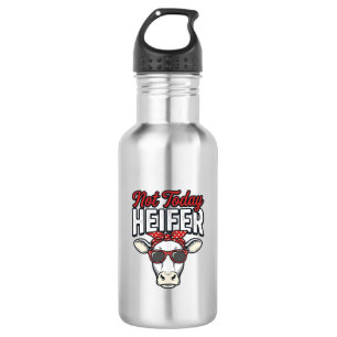 Nicht heute Färse Lustige Kuh Vintage Vektor Desig Edelstahlflasche