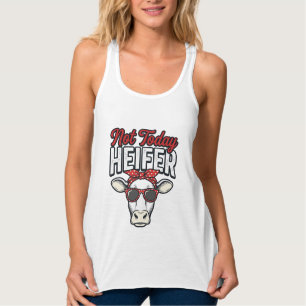 Nicht heute Färse Lustige Kuh Vintage Vektor Desig Tank Top