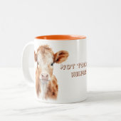 Nicht heute Färse Zweifarbige Tasse (Vorderseite Links)