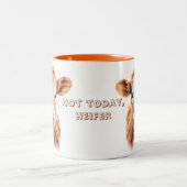 Nicht heute Färse Zweifarbige Tasse (Mittel)