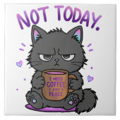 Nicht heute Grumpy Cat Kaffeeliebhaber Süße Lustig Fliese (Vorderseite)