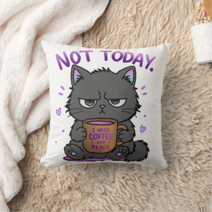 Nicht heute Grumpy Cat Kaffeeliebhaber Süße Lustig Kissen