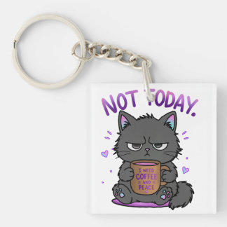 Nicht heute Grumpy Cat Kaffeeliebhaber Süße Lustig Schlüsselanhänger