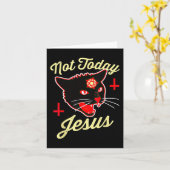 Nicht heute hat Jesus den Satan Cat Todeskreuz Vin Karte (Gelbe Blume)