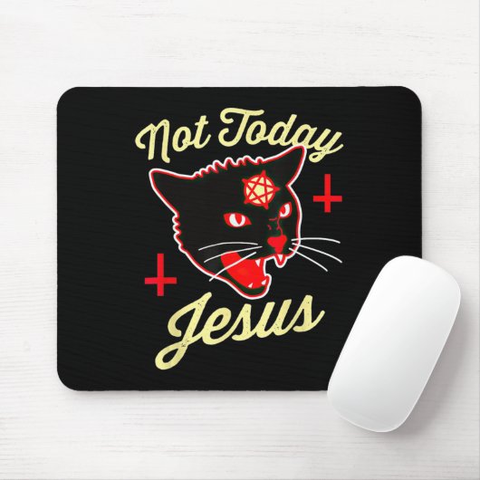 Nicht heute hat Jesus den Satan Cat Todeskreuz Vin Mousepad (Mit Mouse)