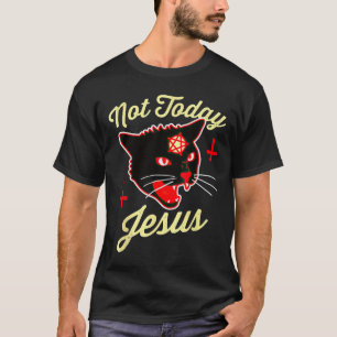 Nicht heute hat Jesus den Satan Cat Todeskreuz Vin T-Shirt