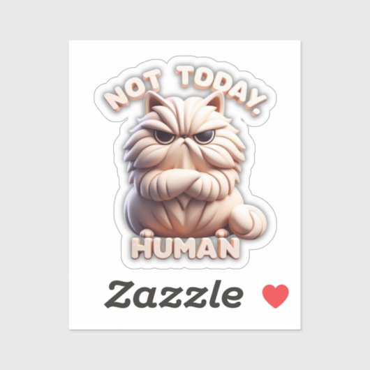 Nicht heute, humane Grumpe Cat Vinyl Sticker (Blatt)