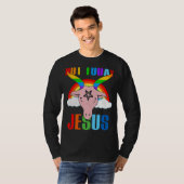 Nicht heute Jesus Gay Pride Lgbt Satan Ziege T-Shirt (Vorne ganz)