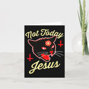 Nicht heute Jesus Heil Satan Katze Todeskreuz Vint Karte