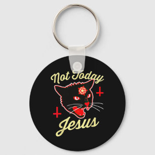 Nicht heute Jesus Heil Satan Katze Totenkreuz Vint Schlüsselanhänger