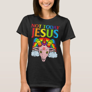 Nicht heute Jesus Regenbogen Satanisch Vintage Nic T-Shirt