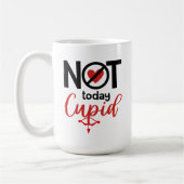 Nicht heute Kupid-Anti-Valentin-Pfeil der roten He Kaffeetasse (Links)