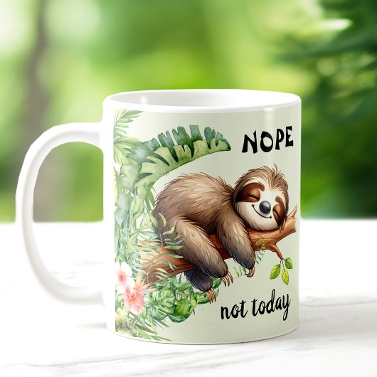 Nicht heute Lazy Sloth Safari Dschungel Süße Tier Kaffeetasse
