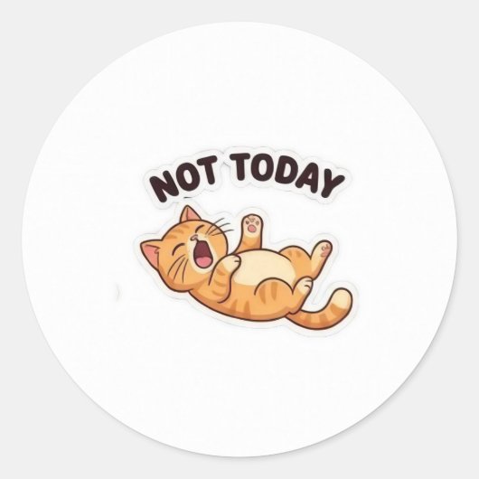 Nicht heute! Lustiger Grumpy Cat Aufkleber (Vorderseite)
