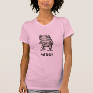 "Nicht heute" Lustiger mürrischer Frosch mit Kaffe T-Shirt