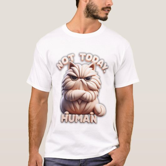 Nicht heute menschlicher Funny Grumpy Cat T - Shir T-Shirt (Vorderseite)