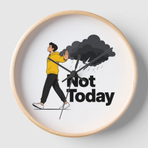 Nicht heute Motivationsgelbe Kapuzenjacke Mann Uhr