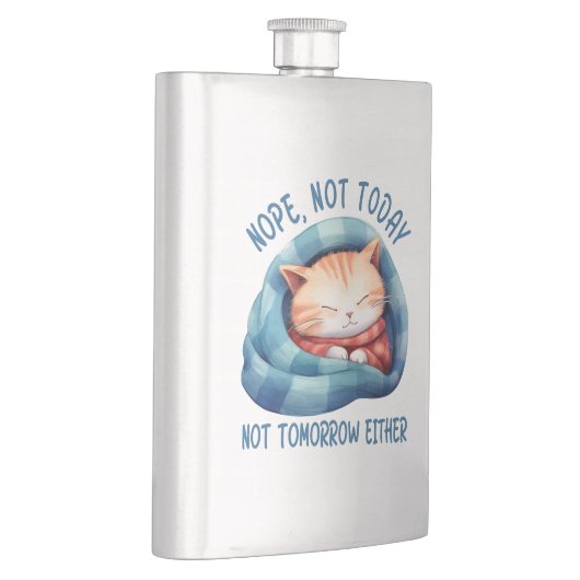 Nicht heute, nicht morgen - eingeführt Cat Spaß Flachmann (Rechts)