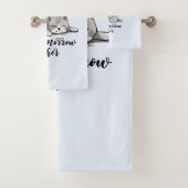 Nicht heute, nicht morgen - Schlaflose Katze Badhandtuch Set (Insitu)