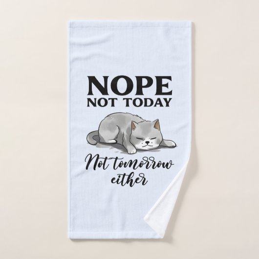 Nicht heute, nicht morgen - Schlaflose Katze Badhandtuch Set (Handtuch)
