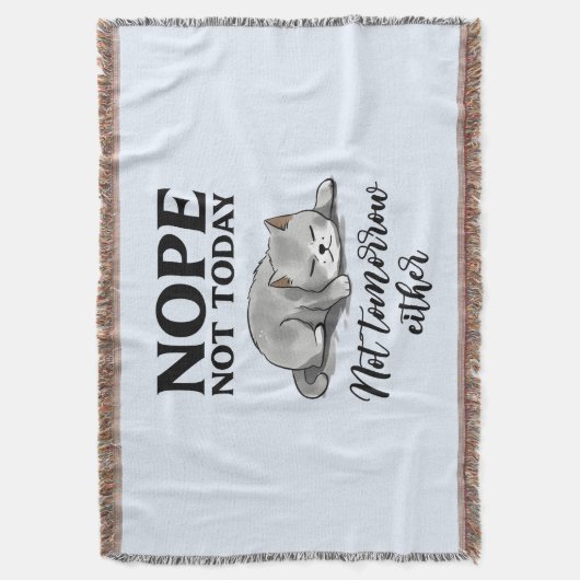 Nicht heute, nicht morgen - Schlaflose Katze Decke (Vorderseite Vertikal)