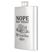 Nicht heute, nicht morgen - Schlaflose Katze Flachmann (Links)