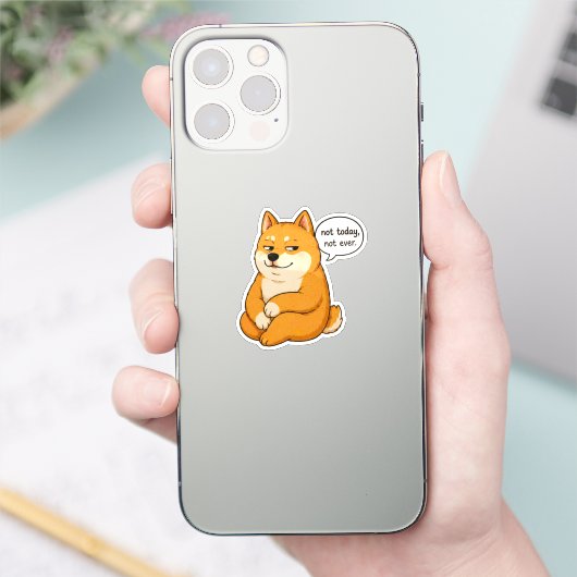 Nicht heute, niemals Hund Meme Aufkleber (Telefon)