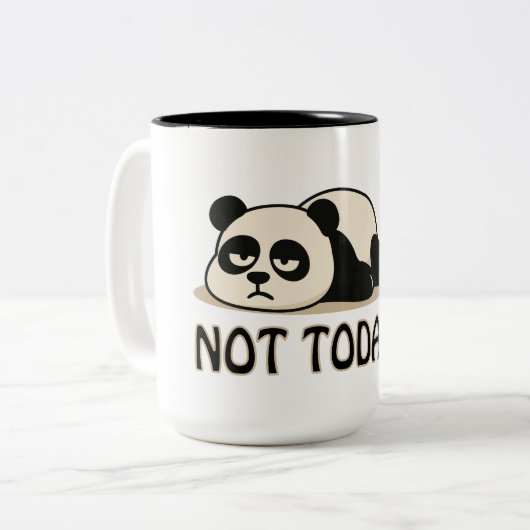 Nicht heute Panda Zweifarbige Tasse (Vorderseite Links)