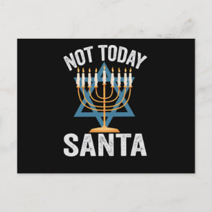 Nicht heute Santa Jüdischer Chanukka-Feiertag Meno Postkarte