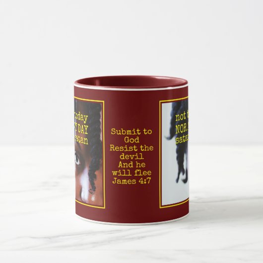 NICHT HEUTE SATAN | Benutzerdefiniertes Foto | Chr Tasse (Zentrum)