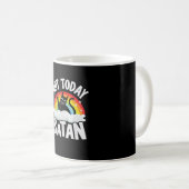 Nicht heute Satan Cat Rainbow Goth Jesus Funny Dea Kaffeetasse (VorderseiteRechts)