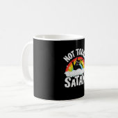 Nicht heute Satan Cat Rainbow Goth Jesus Funny Dea Kaffeetasse (Vorderseite Links)